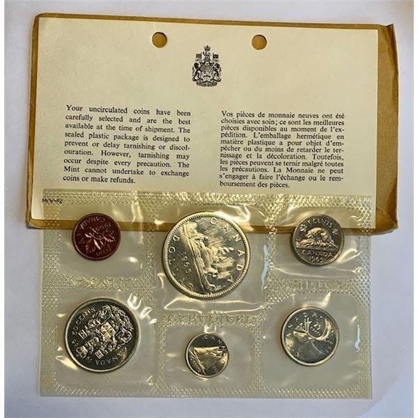 1965 UNCIRCULATED COIN SET - $1, .50C, .25C, .10C, .05C, .01C