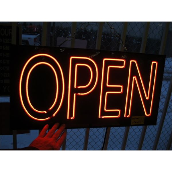 HANGING LIGHTED OPEN SIGN