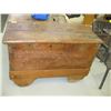 Image 1 : CARVED WOODEN CHEST W/SPLIT TOP