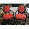 Image 1 : 2 BALLOON BACK UPHOLSTERED WOOD FRAME CHAIRS