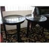 Image 1 : PAIR OF ROUND GLASS TOP END TABLES