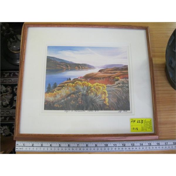 FRAMED PRINT OF KALAMALKA LAKE BY LOCAL ARTIST, MARY KEITH