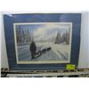 Image 1 : FRAMED & NUMBERED PRINT BY PAUL BELLINGTON, MUSHER W/SLEIGH & DOGS