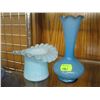 Image 1 : 2 - SMALL BLUE VASES