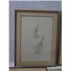 Image 2 : Multiple Artwork: Framed Leaf Prints, Street Scene, Menu Covers Unframed, etc Misc Sizes