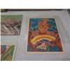 Image 7 : Multiple Artwork: Framed Leaf Prints, Street Scene, Menu Covers Unframed, etc Misc Sizes