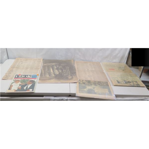 Qty Approx. 5 Newspapers: Airtight Case Against Oswald, Hawaii 185, Chesterfield King, etc