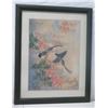 Image 1 : Framed Bird Motif Artwork, Signed Johnny Lung(?), Wood Framed