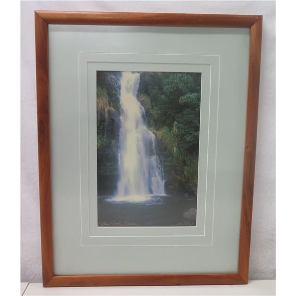 Large Blue Pools, Maui Artwork Signed by Artist, Wood Framed