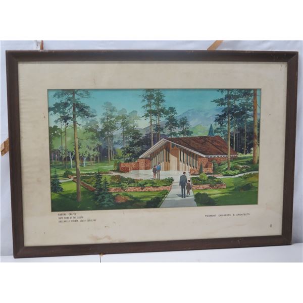 Nabors Chapel Boy's Home of the South Artwork, Piedmont Engineers & Architects, Wood Framed 30"x40"