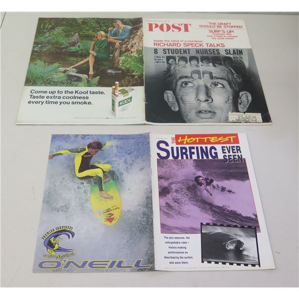 Qty 2 Magazines: Hottest Surfing Ever Seen & 1967 Post Surf's Up