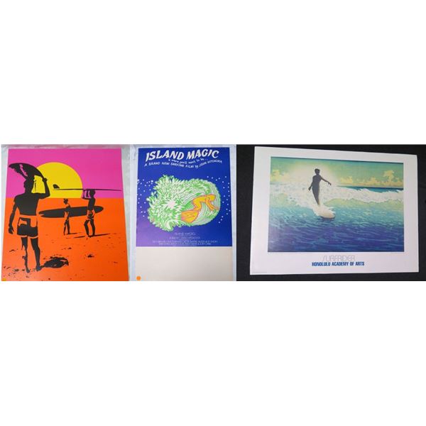 Qty 3 Posters: Island Magic, Endless Summer & Surfrider Print