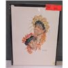 Image 1 : Hawaiian Keiki Artwork Signed by Artist Betty P. Kelly 1988, Unframed 11"x14"