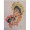 Image 2 : Hawaiian Keiki Artwork Signed by Artist Betty P. Kelly 1988, Unframed 11"x14"