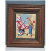 Image 1 : Needlepoint Artwork Clown & Boy by Norman Rockwell, Framed 14"x16"
