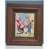 Image 1 : Needlepoint Artwork Clown & Boy by Norman Rockwell, Framed 14"x16"