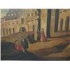 Image 4 : Very Large Framed Roman Colosseum Artwork on Canvas, Signed Rovath 66"x54" (canvas damaged)