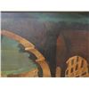 Image 7 : Very Large Framed Roman Colosseum Artwork on Canvas, Signed Rovath 66"x54" (canvas damaged)