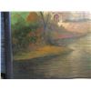 Image 8 : Large Framed Castle Landscape Artwork on Canvas, Signed Skilling 64"x64" (canvas damaged)