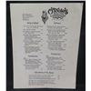 Image 1 : O'Toole's Irish Pub & Restaurant Menu w/ Beethoven's Fifth Bio 11"x9"