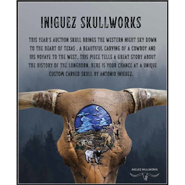 Custom Engraved Longhorn Skull