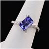 Image 1 : 2.84 ctw Tanzanite and 0.39 ctw Diamond 18K White Gold Ring