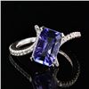 Image 2 : 2.84 ctw Tanzanite and 0.39 ctw Diamond 18K White Gold Ring