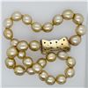 Image 3 : Pearl and Diamond Necklace - 14KT Yellow Gold