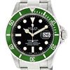 Image 1 : Rolex Mens Stainless Steel Black Dial Green Insert Anniversay Edition Submariner