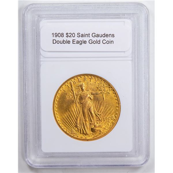 1908 $20 Saint Gaudens Double Eagle Gold Coin