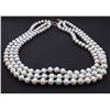 Image 1 : Three-Strand Pearl & Antique Peruvian Bead Necklace