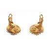 Image 2 : Chanel Black and Gold Pearl CC Logo Round Earrings