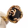 Image 3 : Chanel Black and Gold Pearl CC Logo Round Earrings