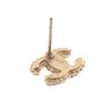 Image 4 : Chanel Gold Metal Crystal Stud CC Rhinstone Earrings