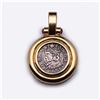 Image 1 : 18K Yellow Gold Pendant with Rubies & Ancient Silver Armenian Coin