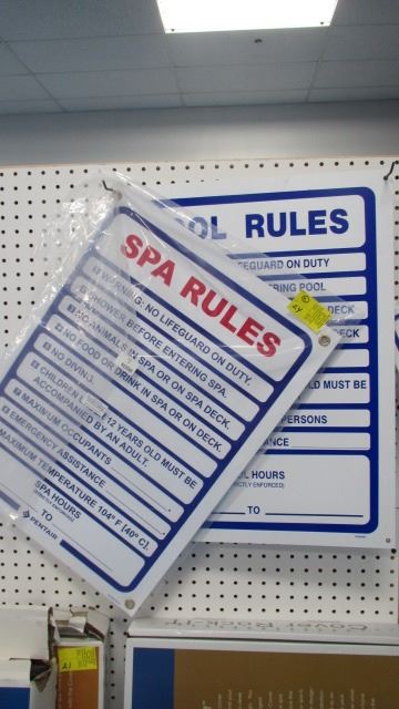 SPA & POOL RULE SIGNS
