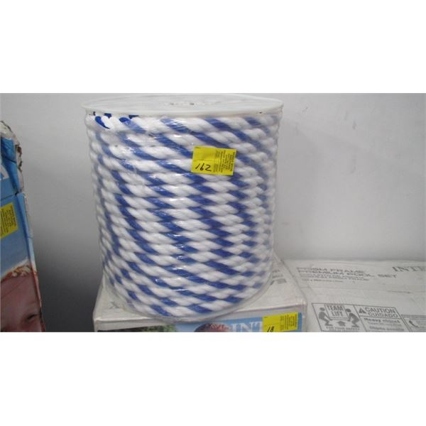 LARGE ROLL OF BLUE & WHITE ROPE
