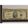 Image 1 : 1953-A US $5 SILVER CERT, BLUE SEAL.