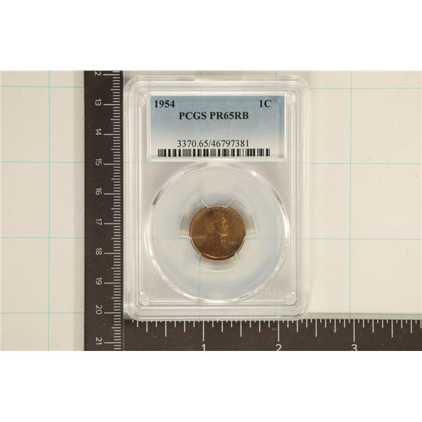 1954 LINCOLN CENT PCGS PR65RB