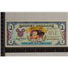 Image 1 : 1993 DISNEY 1 DOLLAR CRISP UNC COLORIZED BILL