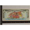 Image 2 : 1993 DISNEY 1 DOLLAR CRISP UNC COLORIZED BILL