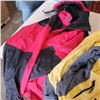 Image 2 : SIZE LARGE PUFFY COAT, JEAN JACKET, KOOLAH LARGE WORK JACKET, WETSKINS RAIN JACKET SIZE SMALL AND VI