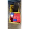 Image 2 : 3 RUBBERMAID TOTES, AND 2 CRATES OF ASSORTED ORAGNIZER TRAYS