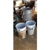 Image 1 : 7 GARBAGE CANS, 3 ARE HUSKEE 44 GALLON , 3 ARE RUBBERMAID