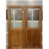 Image 1 : 2 ANTIQUE 30 INCH SLIDING POCKET DOORS W/ GLASS PANELS