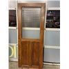 Image 2 : 2 ANTIQUE 30 INCH SLIDING POCKET DOORS W/ GLASS PANELS