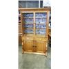 Image 1 : ANTIQUE PINE PANTRY CABINET W/ ORIGINAL PORCELAIN KNOBS AND HARDWARE