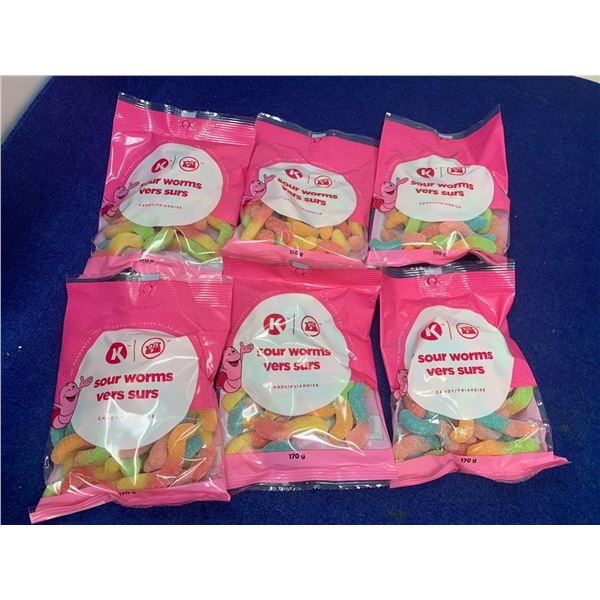 Circle K Sour Worms Candy ( 6 x 170g)