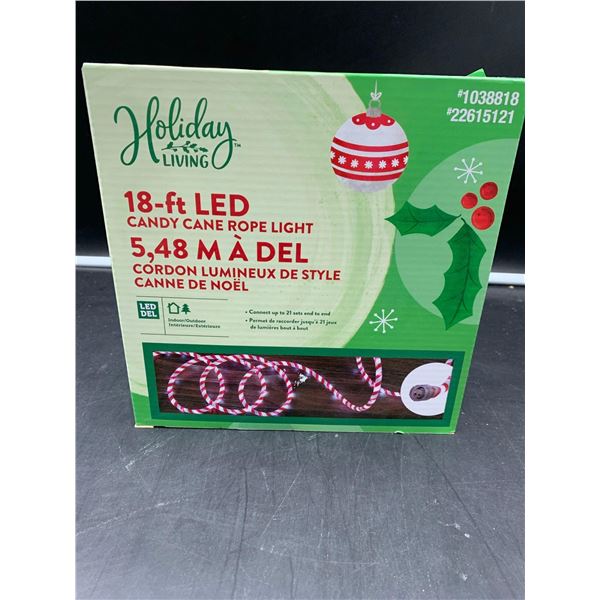 Holdiay 18ft LED Candy Cane Rope Light