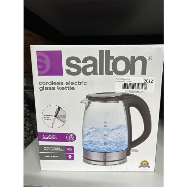 Salton Cordless electric glass kettle